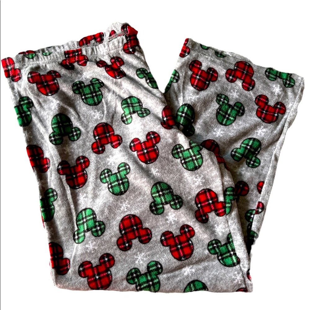 Disney Mickey Mouse Holiday Christmas Fleece Mens 3XLarge Pajama Gray Pants B212